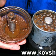 Грязь в отстойнике фильтра